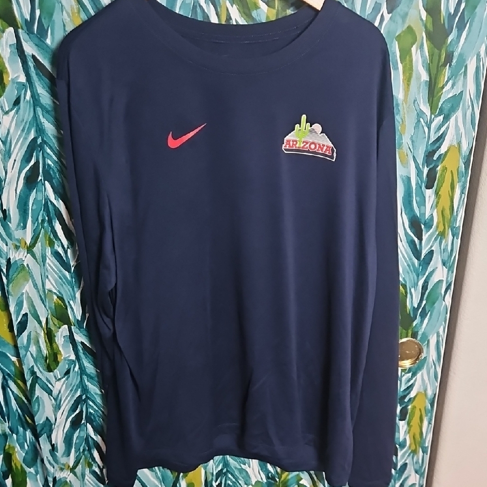 Nike Dri-Fit Navy Long Sleeve with University Of Arizona Logo - Size XXL